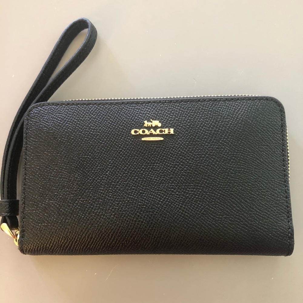 Coach Saffiano Leather Wristlet